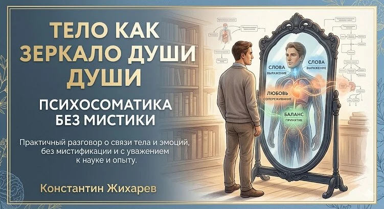 Силуэт человека, в котором соединены сердце и мозг