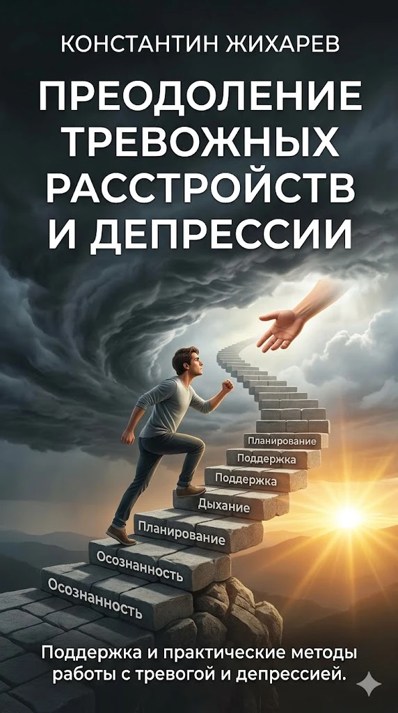 Обложка книги «Преодоление тревожных расстройств и депрессии»